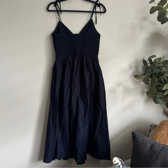 NWT Steve Madden Tie Strap Poplin Midi Dress Marine Navy Blue - Size Medium - Picture 5 of 10